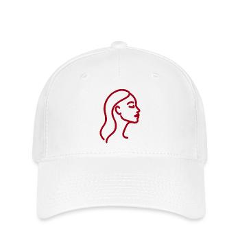 Line Art Woman Profile – Minimalist - Flexfit Cap - white - Front
