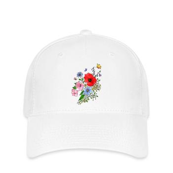 Flowers - Flexfit Cap - white - Front