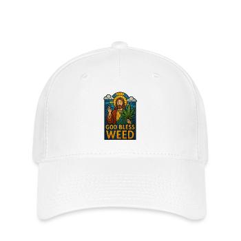 God Bless Weed - Casquette Flexfit - blanc - Devant