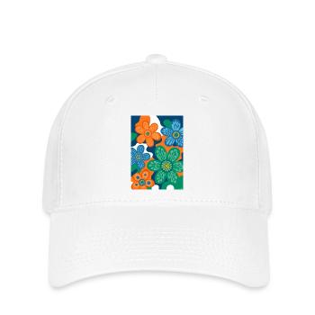 Fleurs vintage - Casquette Flexfit - blanc - Devant