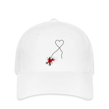 Coupe ici – chagrin d’amour et passion - Casquette Flexfit - blanc - Devant