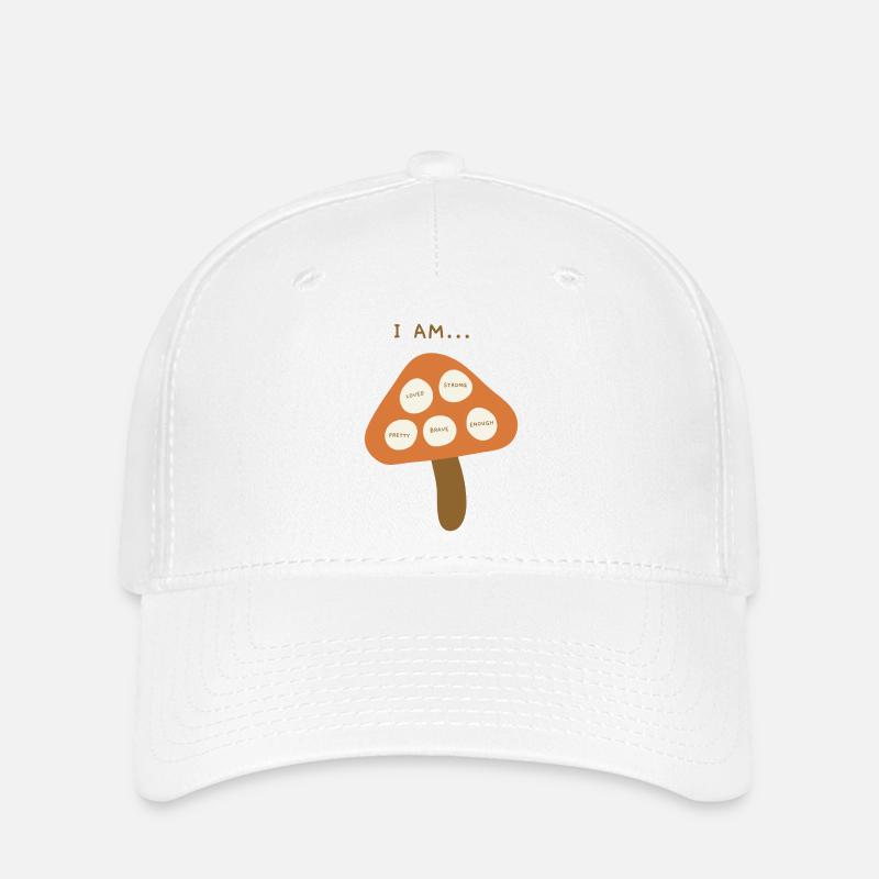 I Am Mutpilz: Stärke Und Mut - Flexfit Cap - Weiß