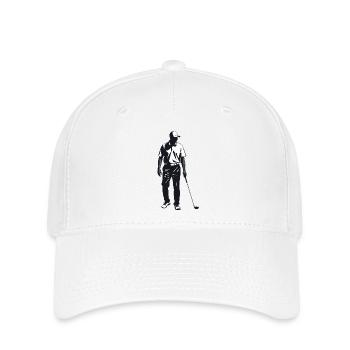 Golfer - Cooles Silhouette Logo - Flexfit Cap - Weiß - Vorne