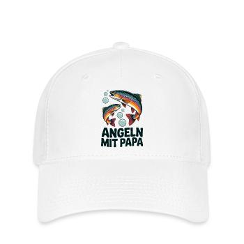 Pêche avec le motif de la famille papa - Casquette Flexfit - blanc - Devant