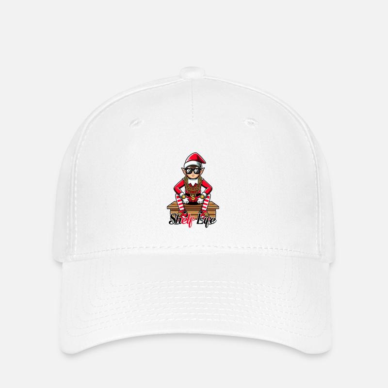 Durée de vie Noël Hip Hop Elfe - Casquette Flexfit - blanc