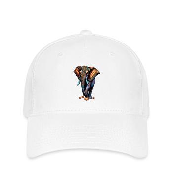 Ornament Elephant mit Herbstpumpkins - Flexfit Cap - Weiß - Vorne