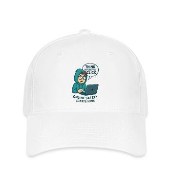 Réfléchissez avant de cliquer - Sécurité en ligne - Casquette Flexfit - blanc - Devant