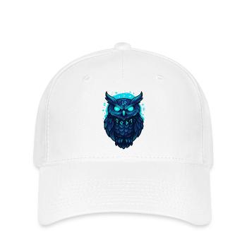 Glowing Rune Owl Night - Flexfit Cap - white - Front