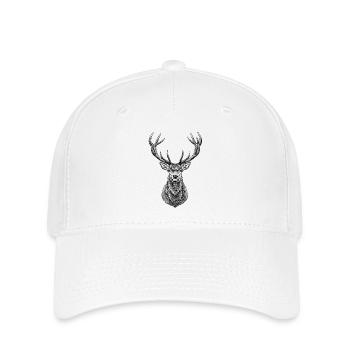 Hirsch Geweih | Jäger Wald & Natur Geschenk - Flexfit Cap - Weiß - Vorne