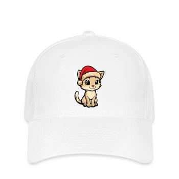 Noël chat - Casquette Flexfit - blanc - Devant