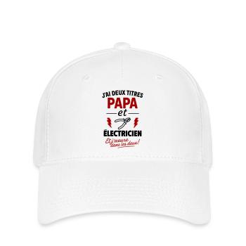 Vater-Elektriker-Weihnachts-Vatertagsgeschenk-Idee - Flexfit Cap - Weiß - Vorne