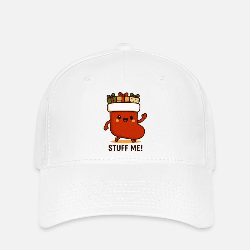 Kuscheliger Magen mit Geschenken - Flexfit Cap - Weiß