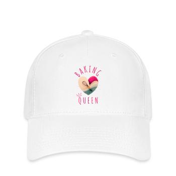 "Baking Queen - Herz!" - Flexfit Cap - Weiß - Vorne