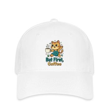 Café First Cat - Casquette Flexfit - blanc - Devant