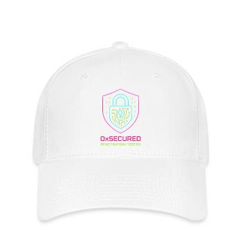 Bouclier 0xSécurisé testeur d'intrusion cyber - Casquette Flexfit - blanc - Devant