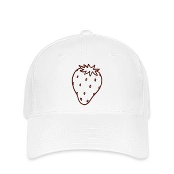 Erdbeer-Linienkunst - Flexfit Cap - Weiß - Vorne