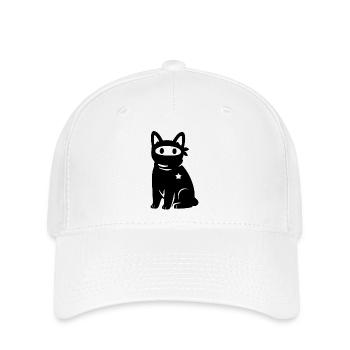 Masked Cat with Star – Antifascism Antifa - Flexfit Cap - white - Front