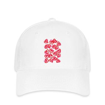 Motif de Cœurs Gribouillis Émouvants - Casquette Flexfit - blanc - Devant