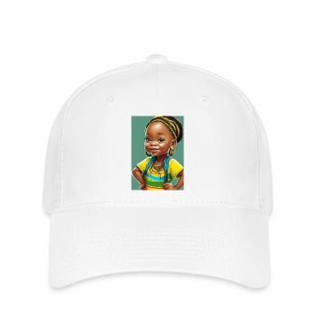 Colorful Afro Little Girl - Flexfit Cap - white - Front