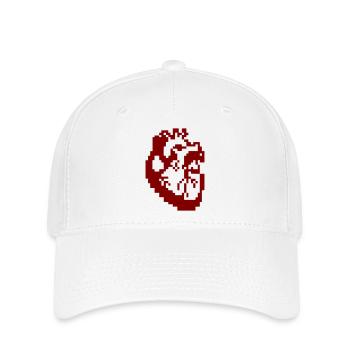 Black Heart Pixel Anatomy - Flexfit Cap - white - Front