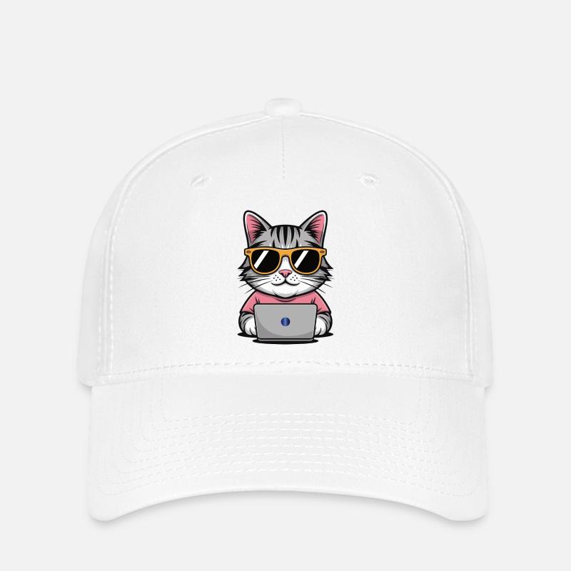 Cats_office - Casquette Flexfit - blanc
