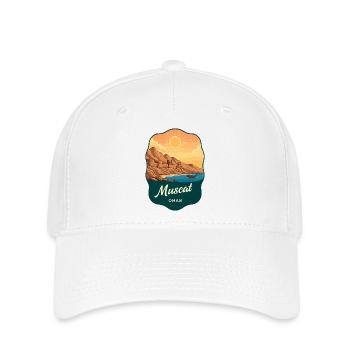 Muscat Oman Vintage Sunset Reiseabzeichen - Flexfit Cap - Weiß - Vorne