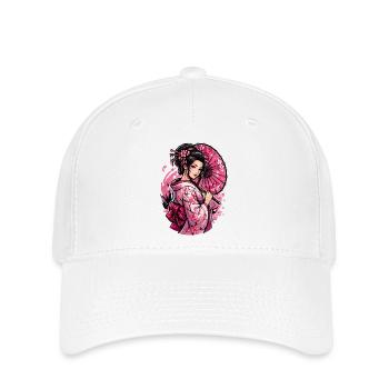 Geisha Cherry Blossom Kimono - Flexfit Cap - white - Front