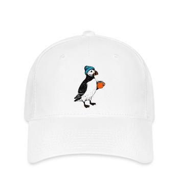 Kaffee Puffin - Flexfit Cap - Weiß - Vorne