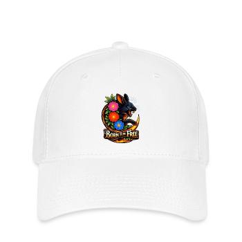 Hare as Free as the Wind and Flowers - Flexfit Cap - white - Front