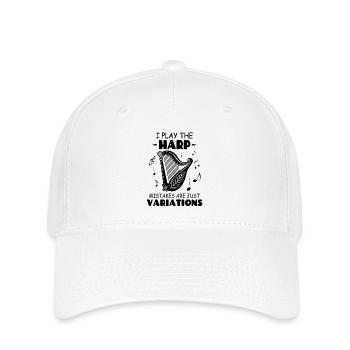 Je joue de la harpe Les erreurs ne sont que des variations - Casquette Flexfit - blanc - Devant