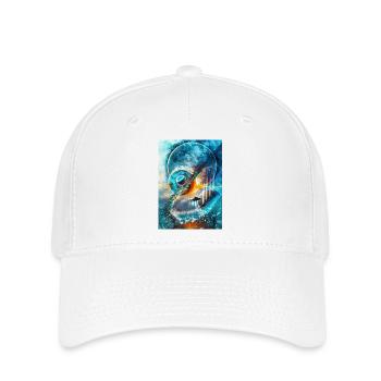 Anneau Spatial Bleu avec Feu - Casquette Flexfit - blanc - Devant