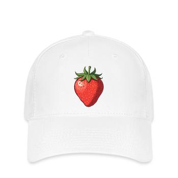 Erdbeere - Flexfit Cap - Weiß - Vorne