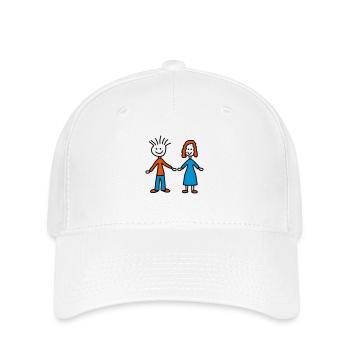 Paar - Flexfit Cap - Weiß - Vorne