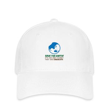 Rettet den Planeten. Hier gibt es Schokolade! - Flexfit Cap - Weiß - Vorne
