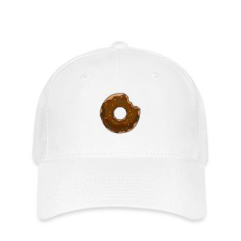 Donut mit Biss Schokolade - Flexfit Cap - Weiß - Vorne