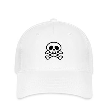 tete de mort pirate - Casquette Flexfit - blanc - Devant