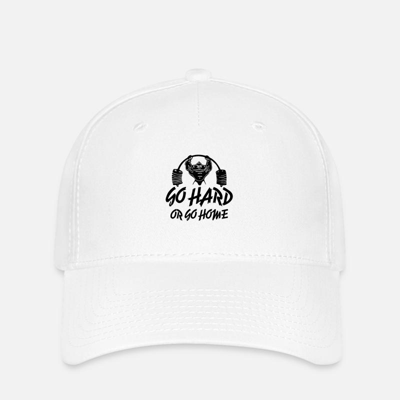 Go Hard or Go Home - Flexfit Cap - Weiß
