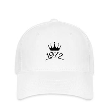Krone 1972 Geburtsjahr Tshirt design - Flexfit Cap - Weiß - Vorne