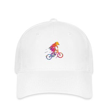 BMX Bunte Farbe Grafik Biker Freestyle Racing - Flexfit Cap - Weiß - Vorne