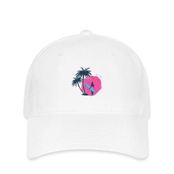 Surfeuse palmier plage été - Casquette Flexfit - blanc - Devant