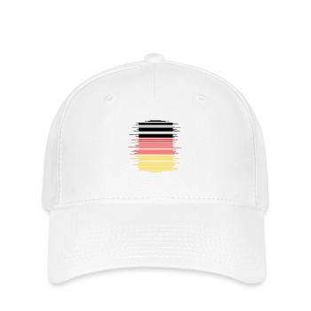 Deutschland Flagge Deutsche Fahne Used Look Heimat - Flexfit Cap - Weiß - Vorne