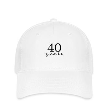 40 ans - Casquette Flexfit - blanc - Devant