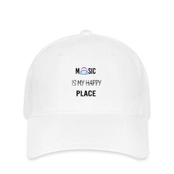 Musik ist mein glücklicher Ort schwarz - Flexfit Cap - Weiß - Vorne