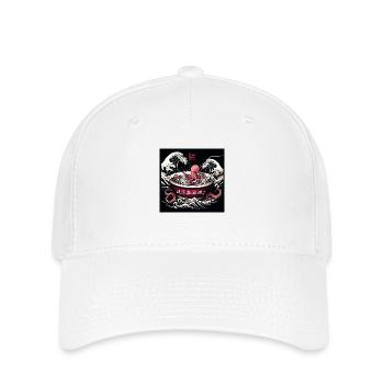 Octopus and Noodles - Asian Gourmet Food - Flexfit Cap - white - Front
