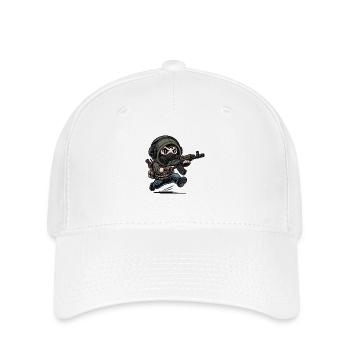 kleiner süsser rennender Stalker-Soldat - Flexfit Cap - Weiß - Vorne