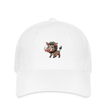 Warzenschwein - Flexfit Cap - Weiß - Vorne
