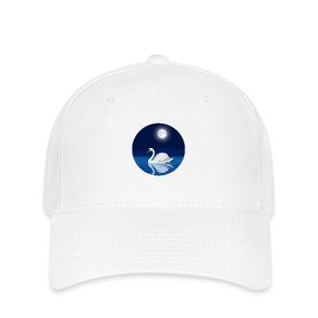 Schwan bei Vollmond - Flexfit Cap - Weiß - Vorne