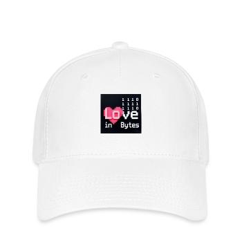 Liebe in Bytes Pixel Art - Flexfit Cap - Weiß - Vorne