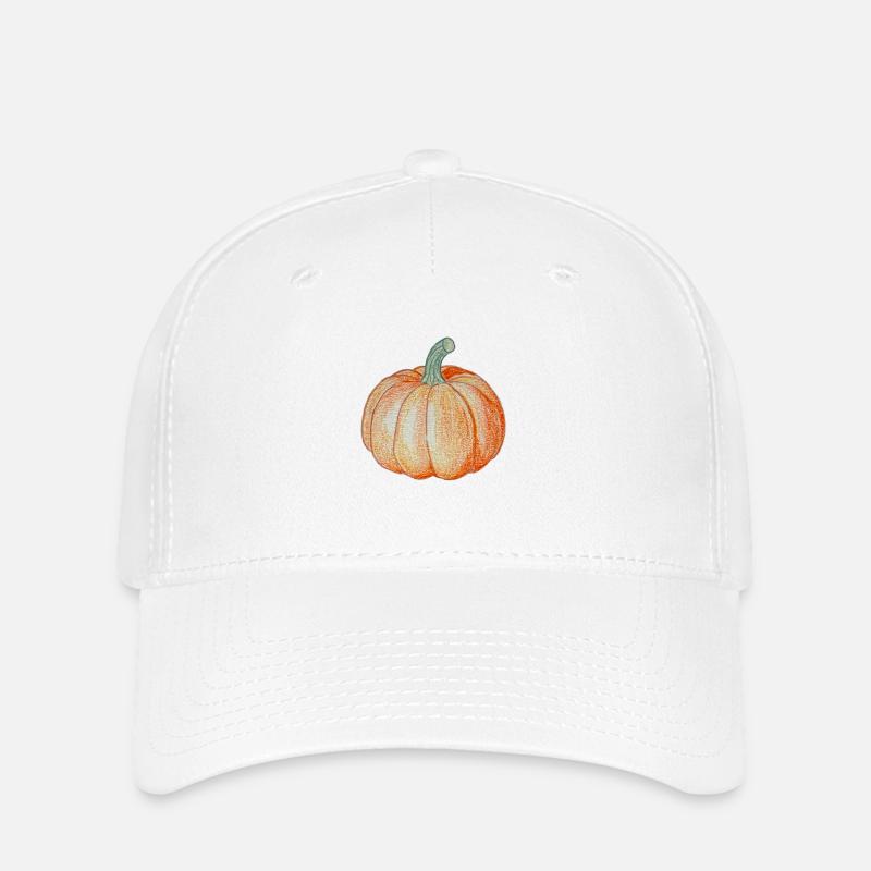 pumpkin - Flexfit Cap - white