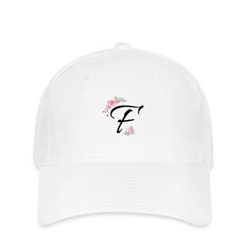 Buchstabe f Blumen - Flexfit Cap - Weiß - Vorne